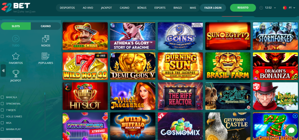 Jogos de slot no 22Bet casino Portugal